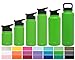 Simple Modern 14 Ounce Summit Water Bottle - Travel Mug Stainless Steel Tumbler Flask +2 Lids - Wide Mouth Double Wall Vacuum Insulated Green Leakproof -Candy Apple