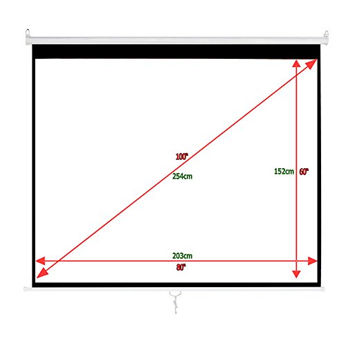 Cloud Mountain Manual Projector Screen, 100inch Diagonal 43 HD Matte