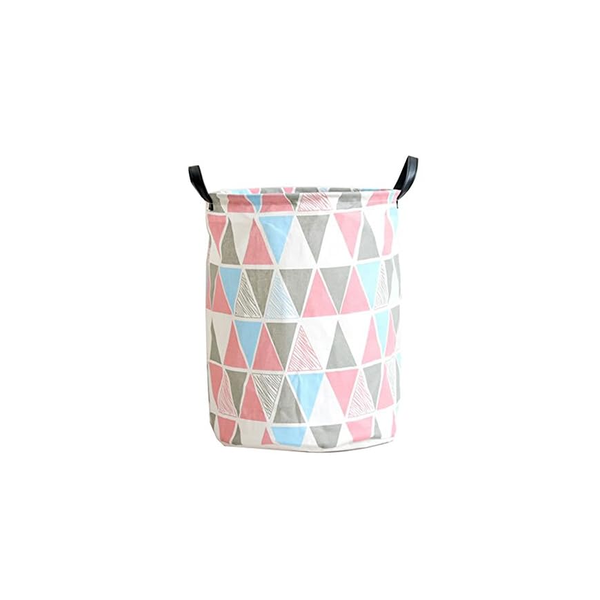Pauwer Fabric Nursery Hamper Canvas Laundry Basket Foldable with