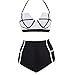 LA PLAGE Women's Colorful High Waist Vintage Push Up Padded Bra Swimwear