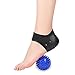 2 Pairs of Gel Heel Compression Sleeves Silicone Heel Care Socks with 1 Spiky Massage Ball for Plantar Fasciitis Pain Relief Cracked Heel Protection Fits in Shoes (White+Black)