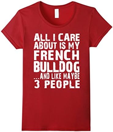 Women's French Bulldog T-shirt Small Cranberry