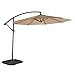 AMT Adjustable Offset Cantilever Hanging 10' Patio Umbrella Cross Base Crank, Beige