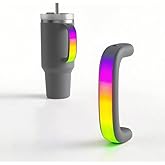 ​​Stanley Cup Handle with 6-Color LED Lights, Compatible with 40oz/30oz Water Bottle Stanley Tumblers, Fun Glow Accessory for Nighttime & Parties​​, Use for Outdoor, Party, Home (Grey)
