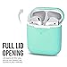 KeyBudz AirPods 2 & 1 Case [Front LED Visible] Protective Silicone Cover and Skin Compatible with Apple AirPods (Without Carabiner, Diamond Blue)