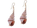 Alilang Golden Tone Metal Seashells Conch Ocean Inspo Design Fashion Drop Earrings