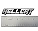 ERPART Silver on Black Highly Polished Aluminum Hellcat Hell Cat Emblem Badge Nameplate Logo Decal Rare Compatible with Dodge Challenger Charger Jeep Chrysler (Pack of 2)