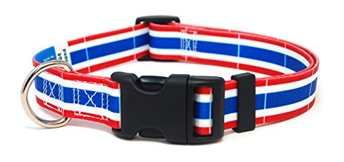 Thailand Thai Flag Dog Collar for Small, Medium, or Large Dogs by PatriaPet (Large: 16-26 in.)