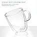 LINKYO Glass Coffee Cups - Double Wall Insulated Mugs, 2-Pack (11.8 oz, 349 ml)