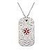 BAIYI Medical Alert ID Necklace Stainless Steel Celtic Pattern Dog Tag for Men Women 24 inch Free Engraving