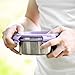 LUNCHBOTS Stainless Steel Salad Bowl with Click On Lid Lunch Containers for Adults and Children Reusable Lunch Container with a 4 Cup Capacity - 32oz, Lavender Lid