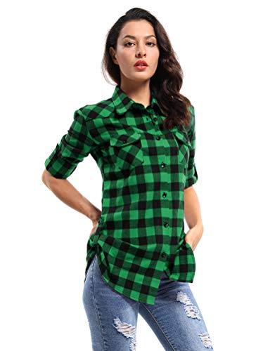 checkered long sleeve button up