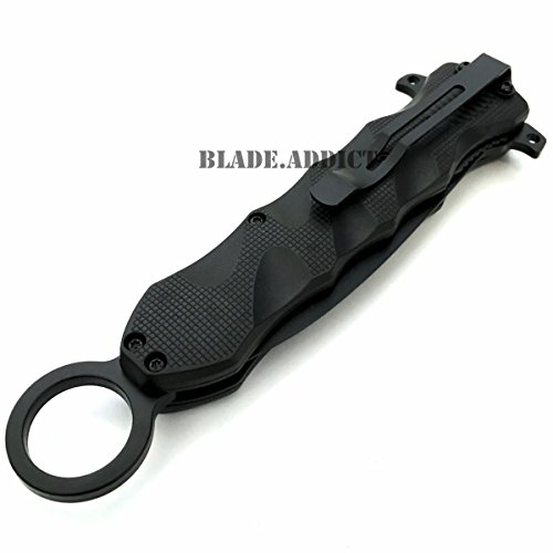 10" Black Combat Tactical Spring Assisted Open Folding Dagger Style Pocket Knife