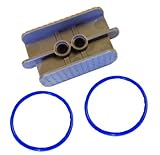 Lego Parts: Rubber Belt Large (Round Cross Section) - 4 x 4 + Belt Holder (PACK of 2 - Blue Belts)