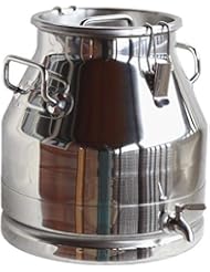 Stainless Steel Milk Can (WITH SPIGOT), Heavy Duty with Strong, Sealed Lid (5 Gallon)