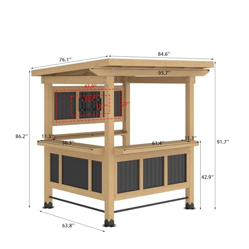 MOUMON 7FT Grill Gazebo Review: Outdoor Entertain Center with TV Mount & Dual Counters image 23