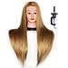 HAIREALM 26" Mannequin Head Hair Styling Training Head Manikin Cosmetology Doll Head Synthetic Fiber Hair (Table Clamp Stand Included) (blonde) primary