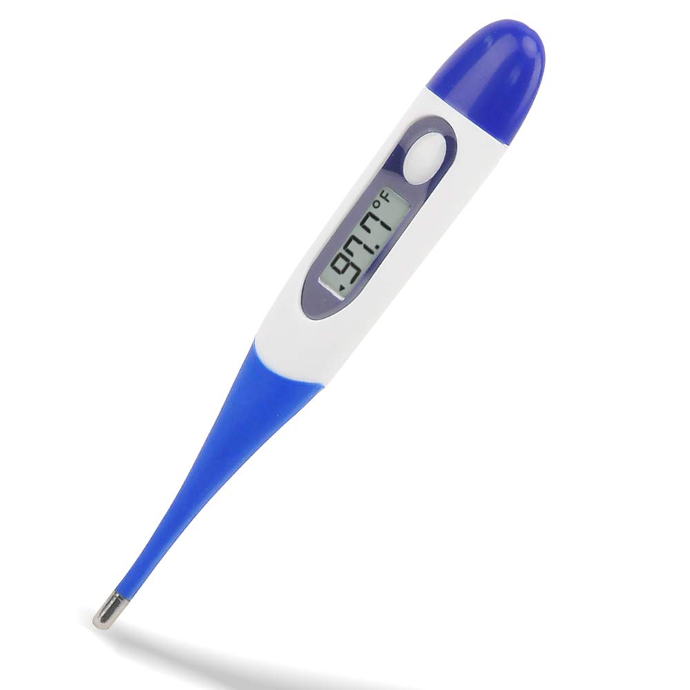LCD Electronic Digital Thermometer Medical- Soft Head Oral Thermometer for Baby,Adult Rectal Thermometer Support Waterproof,Memory