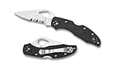 Spyderco - Black - Meadowlark 2 Lightweight FRN Handled Knife with Steel PlainEdge Blade - Trademarked Round Hole - Back Lock Mechanism - BY04PBK2