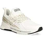 VERSACE JEANS COUTURE Womens White & Gold Knit Low-Top Sneakers