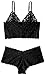 Escante Women's Lace Cami Set, Black, Medium