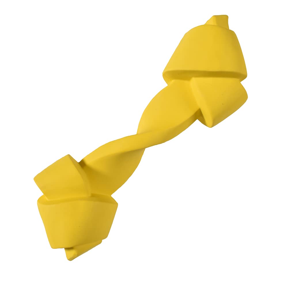 Bobby Rope M - Rubber Dog Toy, Durable Dog Toy, Rope Dog Toy For Dental Hygiene, Washable, Yellow, 18x6x4,7 CM