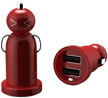NOS Teck Power Doll 2.1A - 2100mAh Dual Port USB Car Charger for The New Apple iPhone 4 iPhone 5 /5G & Apple iPad / iPad 2 / iPad 3 / The new iPad (4th Gen) (Red)