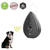YC° Newest Bark Control Ultrasonic Anti Barking Device Bark Deterrent Silencer Barking Stop Water Droplet Shape Indoor Use (Black)