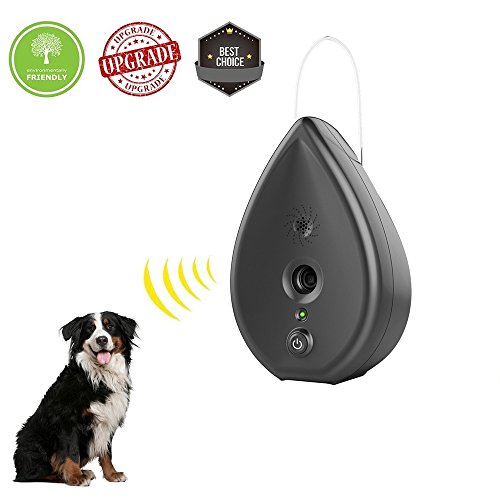 YC° Newest Bark Control Ultrasonic Anti Barking Device Bark Deterrent Silencer Barking Stop Water Droplet Shape Indoor Use (Black)