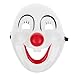 Clown Mask Halloween Masquerade Party-White + Black + Red