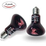 MOTINA 2-Pack 75 W Reptile Infrared Heat Lamp for Reptile and Amphibian