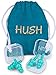 Hush Reusable Ear Plugs - (2 Pair) Noise Reduction Earplugs for Sleeping - NRR 32 - Comfortable Hearing Protection for Shooting, Travel, Swimming, Work, Snoring, Musicians & Concerts