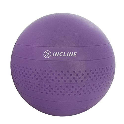 Incline Fit Base & Pump 55/65/75cm Anti-Burst Exercise Ball for Balance/Stability/Yoga/Pilates, Ultra Violet