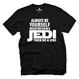Glit-Z Men's Be A Jedi Funny Vintage T Shirt L Black