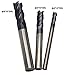 Ougar8 4 6 8mm CNC Carbide Lathe Milling Cutter End Center Cutting Roughing Router Bits Tungsten TiAlN Coated Engraving Cutting End Mill Square Flat Endmills Micrograin Solid Tools HRC45(3pcs/Lot)