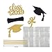 DIY Graduation Cupcake Toppers For Graduation Party Mini Cake Decorations Diploma class of Grad Cap Set 48 Pieces