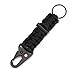 EKLOEN 2 Pack Paracord Carabiner Survival Keychain Lanyard with Firestarter (Black)