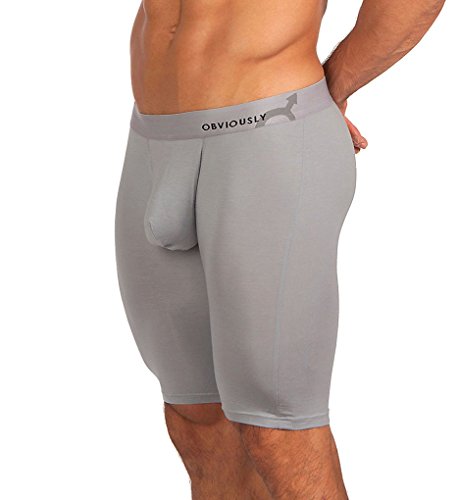 Obviously - Original - AnatoMAX - Boxer Brief 9 inch Leg (Medium, Gray)
