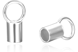 20pcs Adabele Sterling Silver Crimp End Caps Cord End (Hole ID 2mm) Tarnish Resistant for Leather Cord Wire Thread DIY Craft Jewelry Making SS65-3