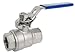 1/2" DuraChoice SS 304 Stainless Steel Ball Valve - Full Port, 1000 WOG for Water, Oil, and Gas with Blue Locking Handles, NPT Connection