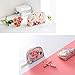 Marble Makeup Bag Travel Cosmetic Case Organizer Portable Large Toiletry Bags with Brushes Holder PU Gold Zipper Make-up Storage Pouch for Women,White (Flowers)