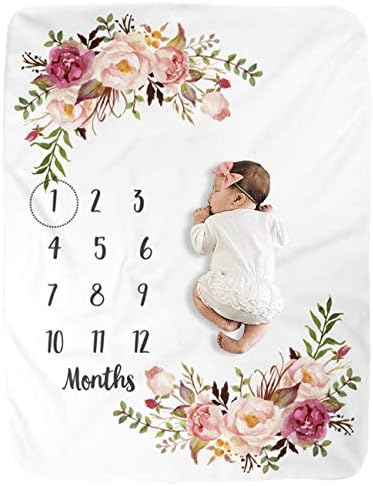BUTTZO Milestone Blanket/Baby Milestone Blanket Girl Boy/Large Baby Blankets for Girls and Boys Newborn Photography Premium Fleece Baby Monthly Blanket Shower Gifts BUTTZO Milestone Blanket/Baby Milestone Blanket Girl Boy/Large Baby Blankets for Girls and Boys Newborn Photography Premium Fleece Baby Monthly Blanket Shower Gifts