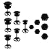 6 Pairs Stud Earrings Set, HOVEOX Brilliant Cut Round Clear Cubic Zirconia Inlaid Simulated Diamond Rhinestone Hypoallergenic Pierced Jewelry CZ Studs 0.1-0.3 inch for Unisex Teens (Black)
