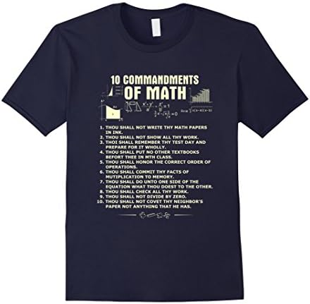 Men's 10 Commandments Of Math T-Shirt - Gift for Math Teacher 2XL Navy