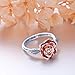 S925 Sterling Silver Rose Flower Love Jewelry Bands Promise Purity Ring for Women Size 7