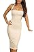Prograce Hlater Off Shoulder Midi Length Party Club Bandage Dresses for Woman White Small