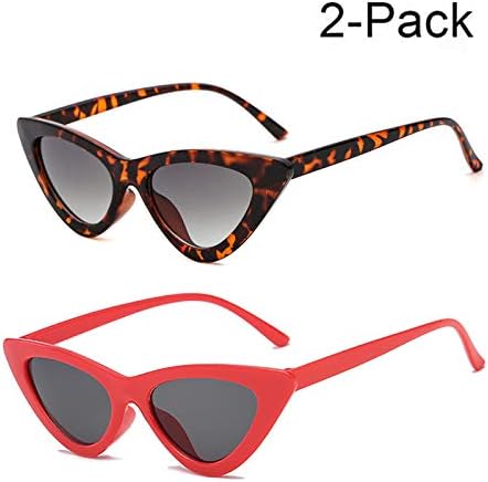 YOSHYARetro Vintage Narrow Cat Eye Sunglasses for Women Clout Goggles Plastic Frame