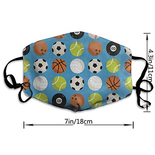 Face Mask Soccer Basketball Baseball American Football Vintage Cycling Half Face Earloop Mouth Mask for Man - Thumbnail 3