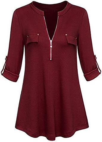 Clearance Women Shirts Teen Girls Long Sleeve Zipper Blouse T Shirt Vest Tops Tank Tops for Summer