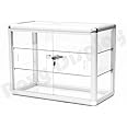 Roxy Display (SC-KDTOP) Counter TOP Glass CASE, Standard Aluminum Framing with Sliding Glass Door and Lock